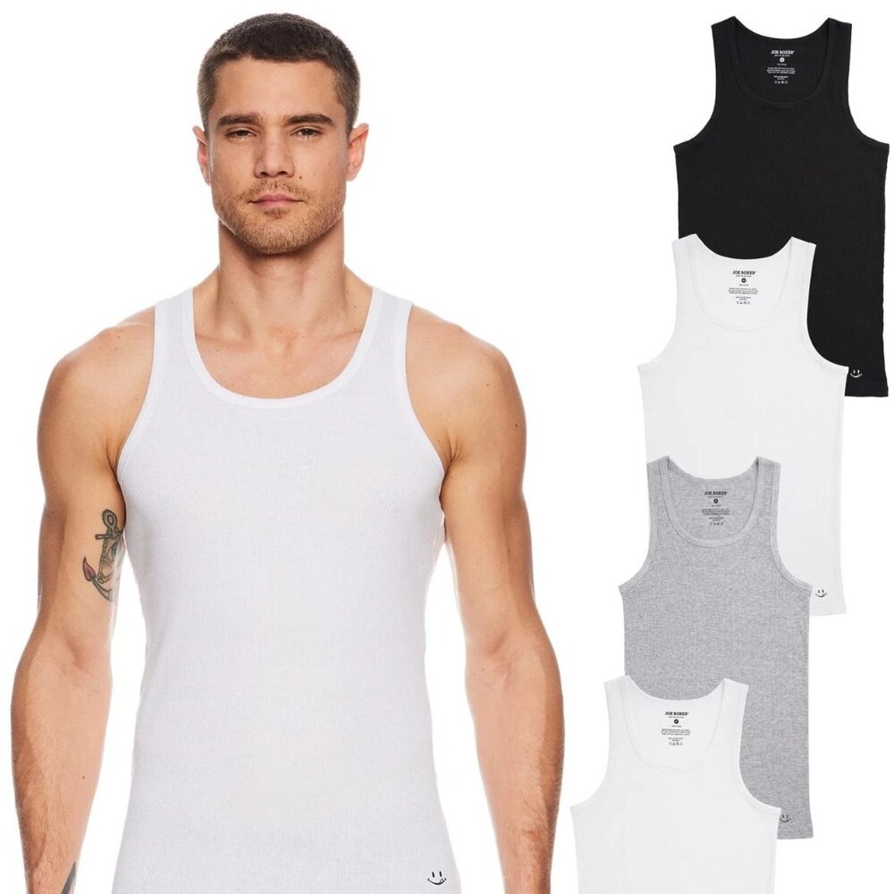 4 Pair 100% Egyptian Cotton A Shirt Wife Betters 2 White/1 Gray/ 1 Black M or L